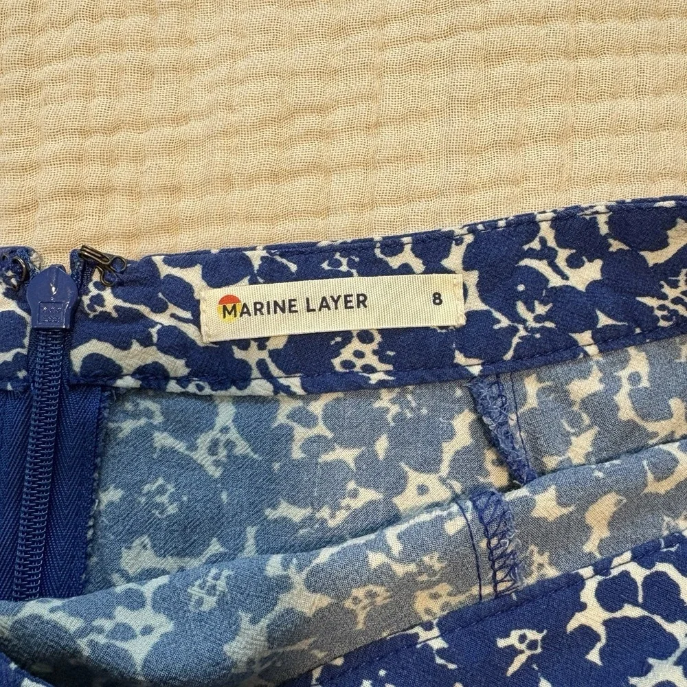 Marine Layer Skirt Women's Size 8 Bonnie Mini Blue Ditsy‎ Floral Boho Coastal